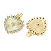 Brass Micro Pave Cubic Zirconia Pendants KK-L275-71B-G-2