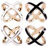 2Pcs 2 Colors Alloy Enamel Scarf Ring Clip for Women AJEW-CY0001-71-6