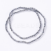 Faceted Rondelle Electroplate Glass Beads Strands X-EGLA-D009-27-2