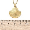 Shell Shape 304 Stainless Steel Pendant Necklaces NJEW-M096-20G-3