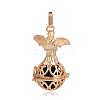 Golden Plated Brass Hollow Round Cage Pendants KK-J251-05G-2