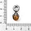 Dragon Claw 316 Surgical Stainless Steel & Round Natural Tiger Eye Pendant Decoration STAS-Z165-07AS-01-3