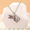 Alloy Colorful Rhinestone Pendant Necklaces for Kid FS-WG8D677-05-1
