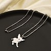 201 Stainless Steel Laser Cut Puppy Dog Pendant Box Chain Necklaces for Women Men LS-NJEW-Q004-01P-2