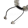 10mm Round Natural Labradorite Braided Bead Bracelets BJEW-C067-01C-14-4