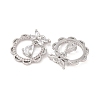 Brass Micro Pave Clear Cubic Zirconia Pendants KK-S389-08P-2
