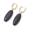 2 Pairs Synthetic Blue Goldstone & Natural Howlite Hoop Earrings EJEW-JE07000-4