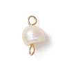 6Pcs 2 Colors Natural Freshwater Pearl Potato Connector Charms with 304 Stainless Steel Double Loops PALLOY-JF04947-2