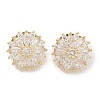 Rack Plating Brass Micro Pave Clear Cubic Zirconia Buttons KK-K293-08G-1