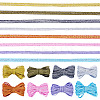 8 Bundles Polyester Glitter Power Ribbons OCOR-TA0002-93-1