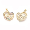 Brass Micro Pave Cubic Zirconia Pendants LS-ZIRC-G152-33G-2