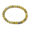 3Pcs Frosted Natural TaiWan Jade Round Beaded Stretch Bracelets for Women Men BJEW-JB11478-3