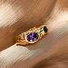 Brass Micro Pave Cubic Zirconia Cuff Rings for Women RJEW-F191-01G-03-2