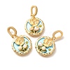 Brass Micro Pave Cubic Zirconia Pendents KK-R212-03G-04-1