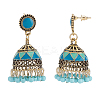 ANATTASOUL 6 Pairs 6 Colors Ethnic Style 3D Enamel Bell with Seed Beeded Dangle Stud Earrings EJEW-AN0001-94-3