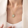 201 Stainless Steel Rhinestone and Enamel Colorful Oval with Butterfly Pendant Necklaces for Women FS-WGC8FD6-01-1
