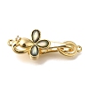 Brass Black Lip Shell Fold Over Clasps KK-K389-135G-1
