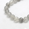 Natural Gemstone Cloudy Quartz Faceted Round Bead Strands G-O021-8mm-03A-2
