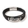 Braided Microfiber Leather Multi-strand Bracelets BJEW-B096-06H-1