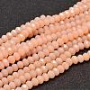 Faceted Rondelle Glass Beads Strands X-GLAA-I033-6mm-32-1