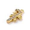 Christmas Series Brass Micro Pave Cubic Zirconia Pendants KK-Q010-01G-02-2