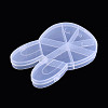 Easter Rabbit 9 Grids Plastic Bead Storage Containers with Hinged Lid X-CON-T001-07-3
