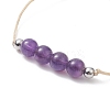 3Pcs 3 Style Natural Amethyst Braided Bead Bracelets Set BJEW-JB09334-02-4