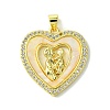 Mother's Day Brass Micro Pave Clear Cubic Zirconia Pendants KK-H472-13G-07-1