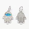 Brass Micro Pave Cubic Zirconia Charms ZIRC-G062-02P-1