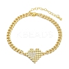 Brass Micro Pave Cubic Zirconia Link Bracelets LS-BJEW-M050-06G-03-4