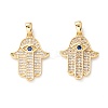 Brass Micro Pave Clear Cubic Zirconia Pendants ZIRC-Z019-25G-NR-2