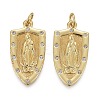 Brass Micro Pave Clear Cubic Zirconia Pendants KK-F821-17-2
