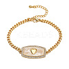 Brass Micro Pave Cubic Zirconia Link Bracelets PW-WG51589-01-1