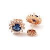 Flower Brass Micro Pave Clear Cubic Zirconia Stud Earrings EJEW-G387-04RG-1
