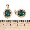 Synthetic Malachite Oval Pendants KK-U043-44G-A-3