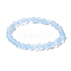 Natural & Dyed White Jade Bead Stretch Bracelets BJEW-K212-A-018-4