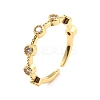 Clear Cubic Zirconia Flat Round Open Cuff Ring for Women RJEW-C018-07G-4