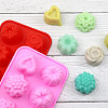 8-Cavity Floral & Heart Shaped Fondant Molds DIY-TAC0005-88-3