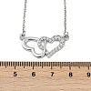 Brass Micro Pave Clear Cubic Zirconia Double Heart Pendant Necklaces LS-NJEW-K280-05P-3