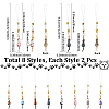 16Pcs 8 Colors Cat Shape Alloy Glass Mobile Straps HJEW-SC00126-2