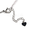 Natural Rose Quartz & Dyed Natural White Jade Faceted Butterfly  Pendant Necklaces NJEW-G143-01J-3