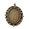 Large Vintage Tibetan Style Alloy Pendant Cabochon Settings TIBEP-M018-70AB-NF-1