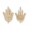 Brass Micro Pave Clear Cubic Zirconia Connector Charms KK-E068-VC077-1
