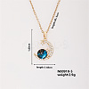 Dreamy Moon & Star Brass Micro Pave Cubic Zirconia Pendant Necklaces WX6343-2-1