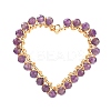 Heart Natural Faceted Amethyst Pendants PALLOY-JF00511-02-1