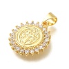 Rack Plating Brass with Cubic Zirconia Pendants KK-Z086-33G-08-2