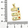Brass Micro Pave Clear Cubic Zirconia Pendants KK-G521-01G-E-01-3