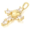 Brass Pave Clear Cubic Zirconia Pendants KK-M101-05G-01-2