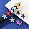 Brass Enamel Adjustable Cuff Rings for Women RJEW-G357-01J-1