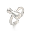 Brass Letter Open Cuff Rings for Women RJEW-G313-01I-P-1